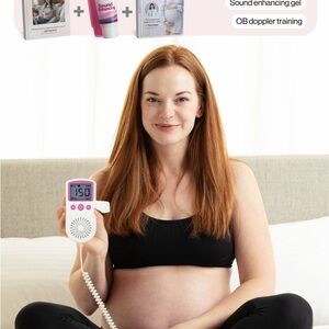 Handheld Fetal Doppler Monitor - Pink and White